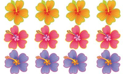 Hibiscus Cutouts 12ct - Luau Decorations - Luau Theme Party - Theme 