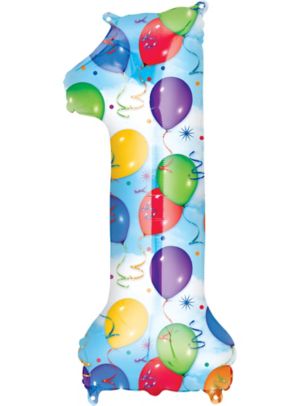Giant Celebration Number 1 Balloon 13in x 34in - Party City