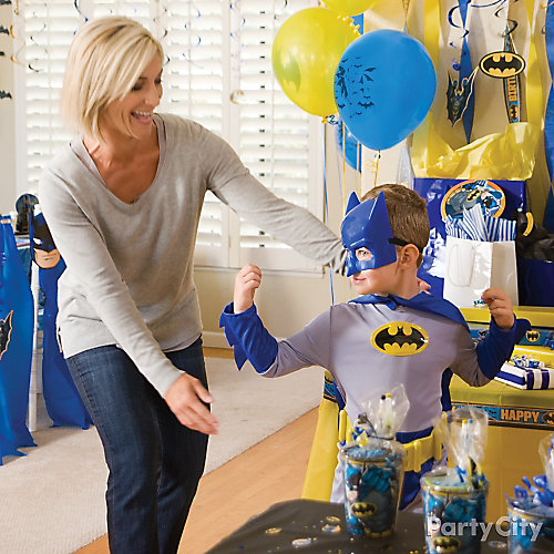 Batman Party Supplies 1st Birthday Bat Mask and Emblem Balloon Bouquet Decorations