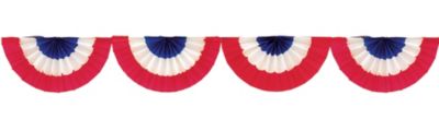 Crepe Paper American Flag Bunting Garland 9in x 9ft - Party City