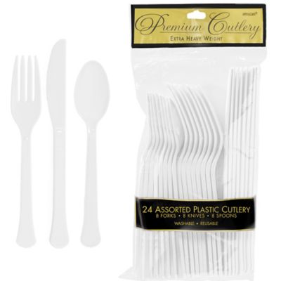 Black Premium Plastic Cutlery Set 24ct