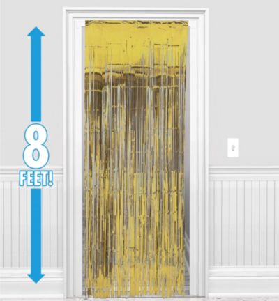 Gold Foil Fringe Doorway Curtain, 3ft x 8ft