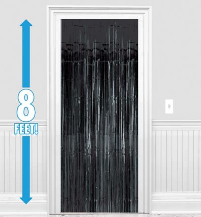 Black Foil Fringe Curtains Party Streamers Door Streamer Black