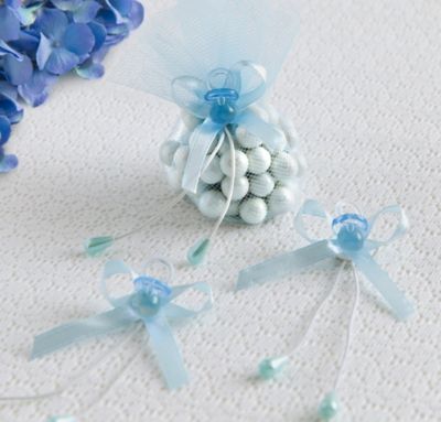 blue pacifiers for baby shower