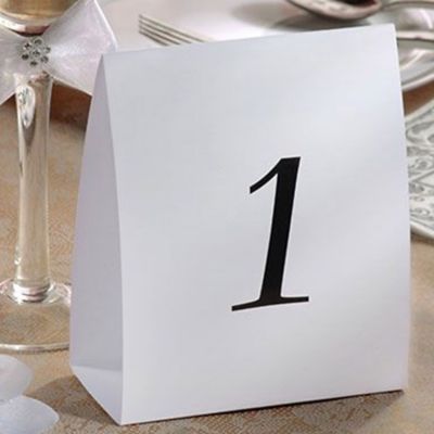 Table Number Cards 1-12  Card Silver Print Double Sided 