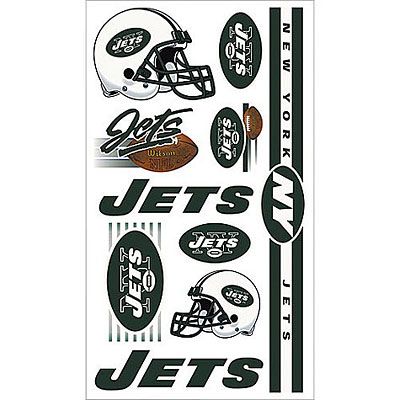 New York Jets Team Logo Transfers Rub-On Stickers/Tattoos, 3 Pack