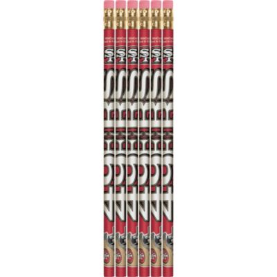 NFL San Francisco 49ers #2 Led Pencils 6 Pk SF 9ers Football Empire Red +  Gold