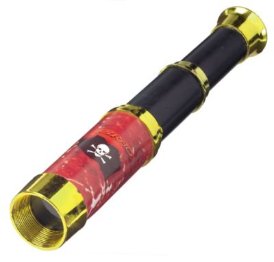 Toy Pirate Gun Two Pack  And Telescope Spyglass Fancy Dress Costume Accessory 
