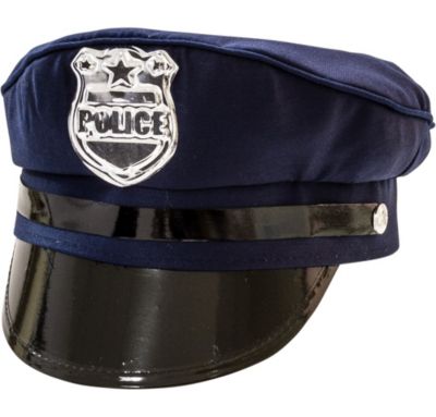 Deluxe Police Hat Cop Sherrif Blue Law Womens Mens Adults Fancy Dress Accessory 