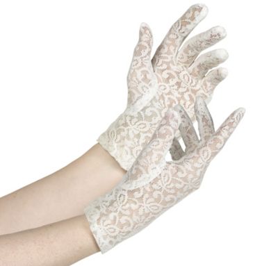 long white lace gloves