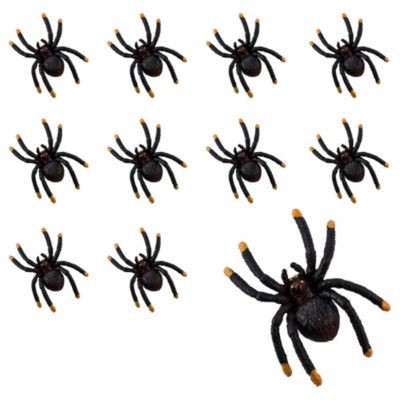100 plastic spiders