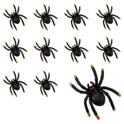 tiny black plastic spiders