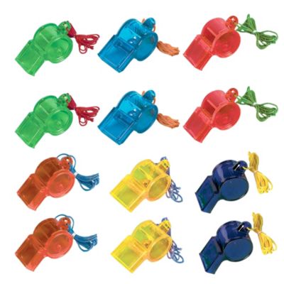 sold individually Assorted colours Plastic Whistle