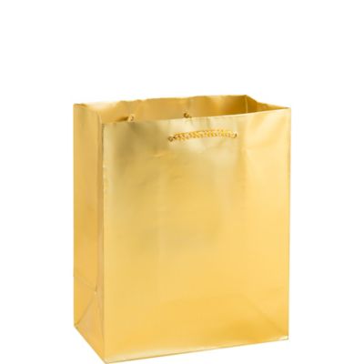 Medium Glossy Gold Gift Bag 8in x 9 1/2in