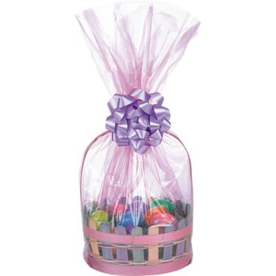 3 Pack of Pink Reusable Shredded Plastic Easter Basket Grass Bags Bundle  255g Total Party Accessory Lot