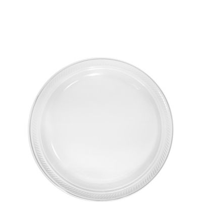 Amscan Big Party Pack 50 Count Plastic Dessert Plates, 7-Inch, Clear