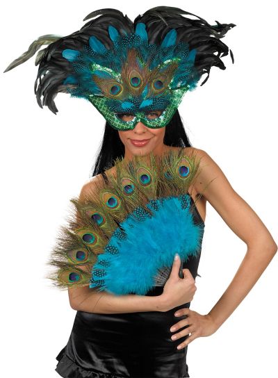 Peacock Masquerade Mask Fan Party City