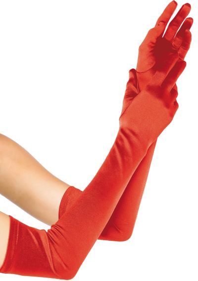 Extra Long Red Satin Gloves | Party City