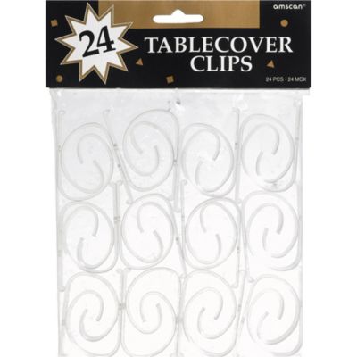 Clear Table Cover Clips 24ct | Party City