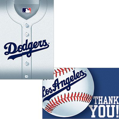 Los Angeles Dodgers Invitation and Thank You Card Set