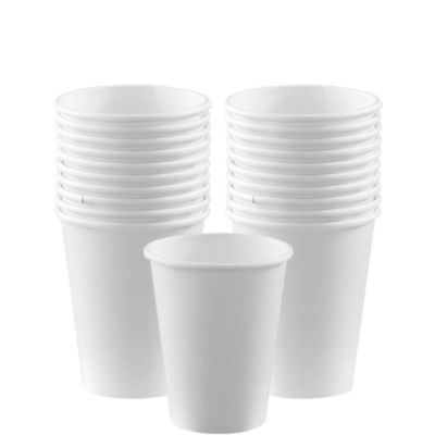 Plain white outlet paper cups