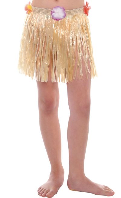 Child Plastic Mini Faux Grass Skirt, 12in