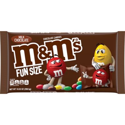 Peanut M&M's Milk Chocolate Candies Fun Size Pouches Bag, 16pc