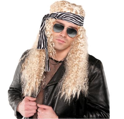 WeekShow Mullet Wigs 80s Men Punk Popular Rock Star Heavy Metal Wig for Festivals Theme Party Cosplay Fancy Dress Wigs 