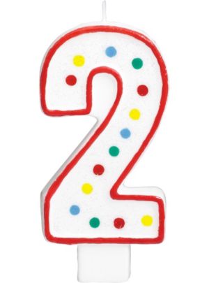 Giant Glitter Red Outline Number 2 Birthday Candle 2 1/2in x 5in ...