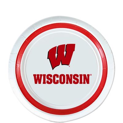 wisconsin plates 12ct dessert badgers partycity party