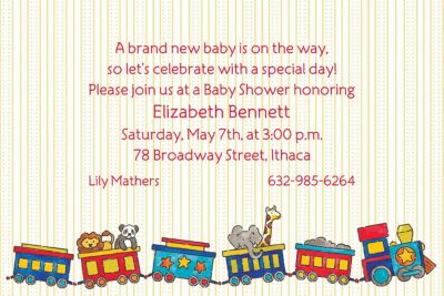 Custom Little Trains Baby Shower Invitations Party City