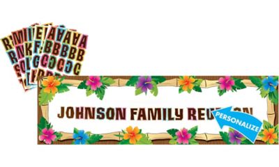 banner luau tiki theme personalized supplies partycity decorations shipping