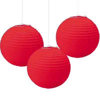 red and green paper lanterns