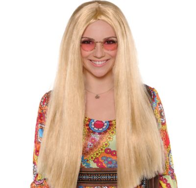 blonde wig with bangs party city