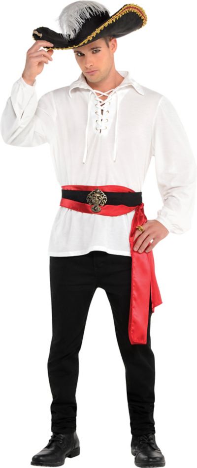 Men's White Lace Ruffle Pirate Shirt