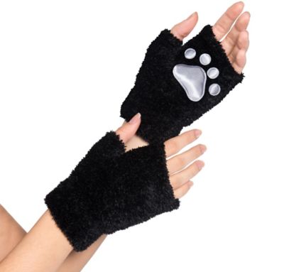 Seuss The Cat in The Hat Costume Fingerless Paws Gloves for Kids and Adults Black Dr 