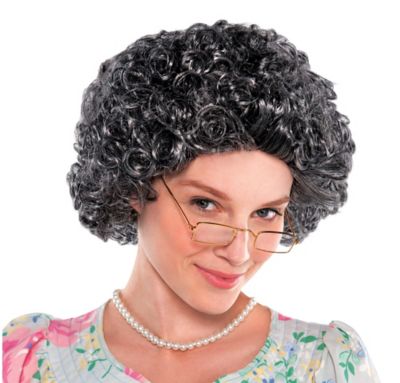 Curly Grandma Wig Party City