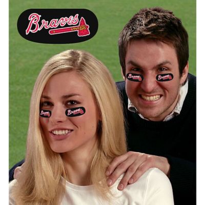Atlanta Braves MLB Vinyl Face Decorations 6 Pack Eye Black Strips - New