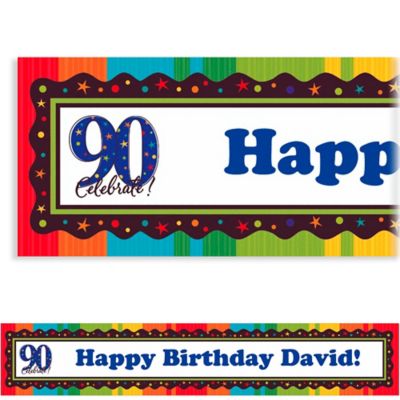 6ft 90th celebrate banner custom icon partycity