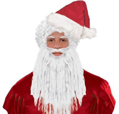 BESPORTBLE Funny Christmas Santa Beard White Beard Costume Santa Wig and Beard Santa Costume Accessory forChristmas,Halloween Cosplay Party Supplies Medium 