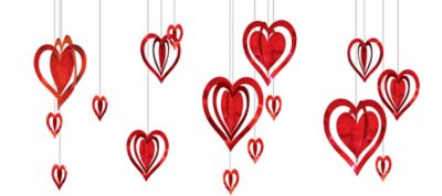 3d Heart Decorations 16ct Party City