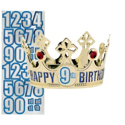 birthday happy crown kit personalized child gold hats wearables boys partycity