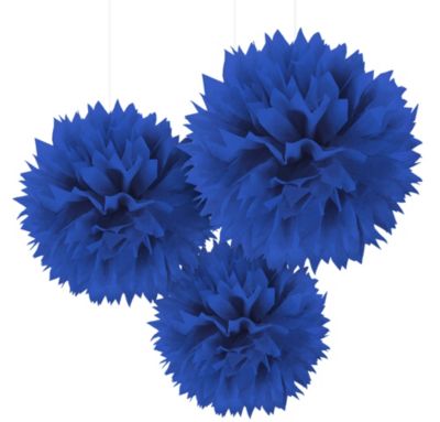 MIDNIGHT BLUE tissue paper PomPom high  quality hand made pompoms NAVY BLUE 