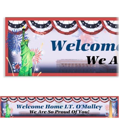 banner welcome 6ft flying colors custom icon partycity