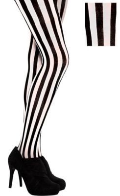 black white striped tights