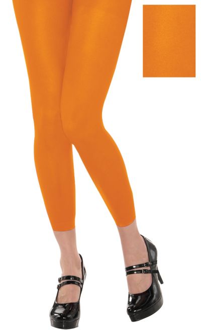 Orange footless tights hotsell