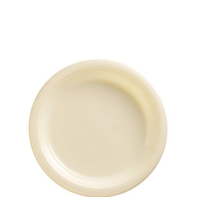 Cream disposable store plates