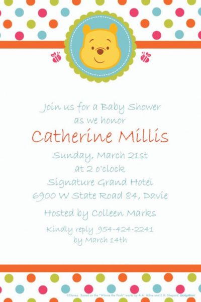 custom winnie the pooh baby shower invitations  party city