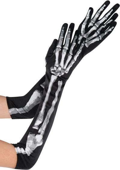 Adults Skeleton Gloves 3D Bones Hands Mens Womens Skull Hand Costume Reaper YD3 