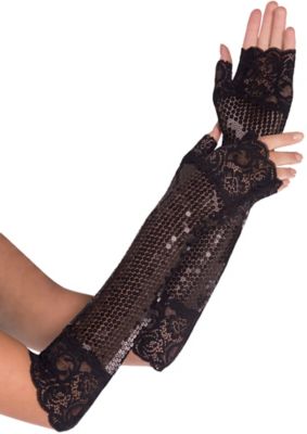 kids lace fingerless gloves